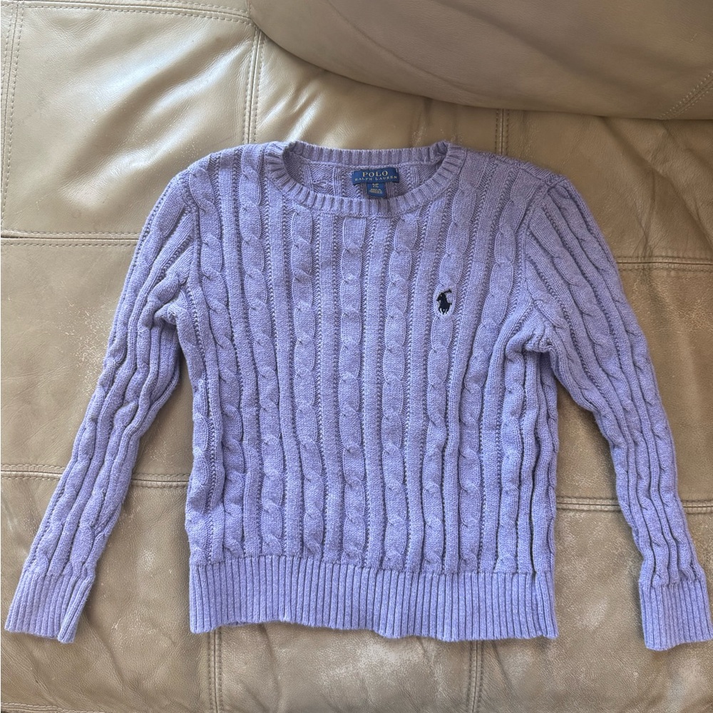 Polo by Ralph Lauren Kids Purple Cable Knit Sweater